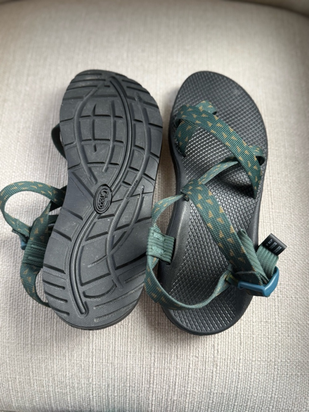 Chaco Green Patterned Strap Sandals